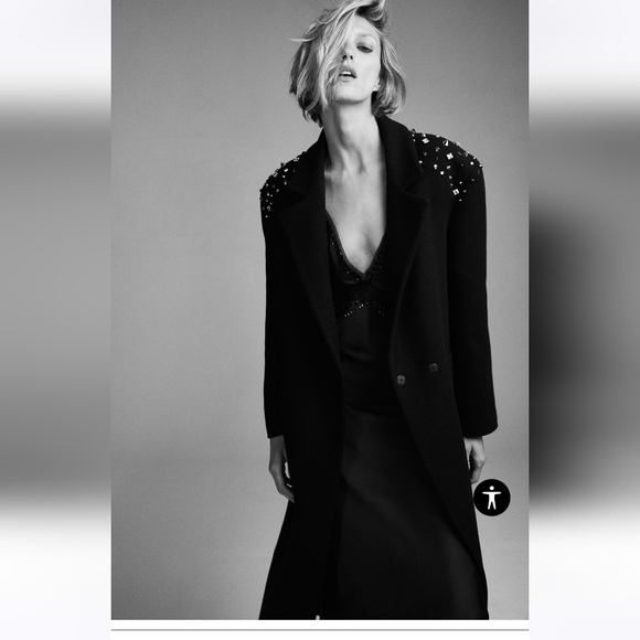 Zara limited edition embellished wool coat new with tags size S - Picture 2 of 11